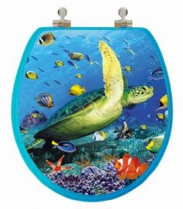 Cool 3D Ocean Turtle Round Toilet Seat