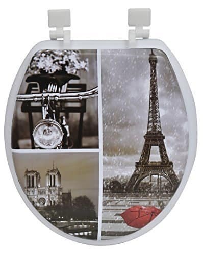 Evideco Cafe Paris Brown Black Red Soft Cushioned Round Toilet Seat