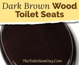 Stylish Solid Dark Brown Wood Toilet Seat